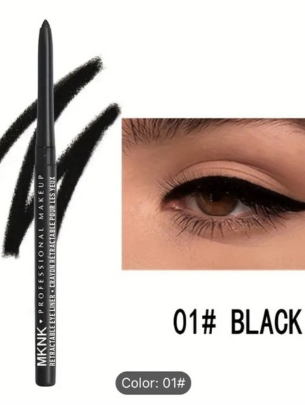 MKNK Professional Retractable Eyeliner Pencil - Black